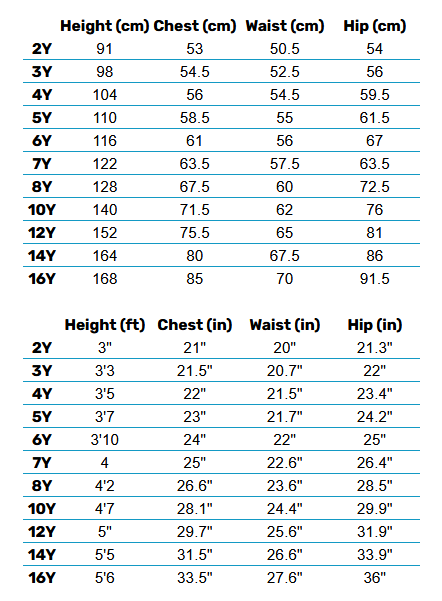2025 Roxy Junior Rash Vests 0 Size Chart